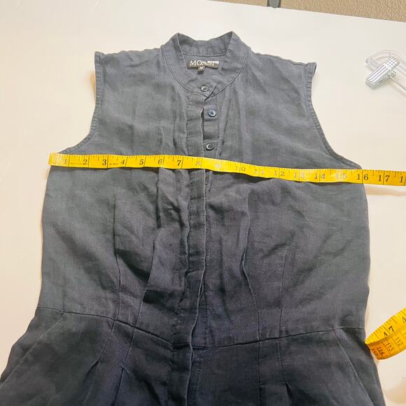 Mossi Linen Half Button Up Wide Leg Jumpsuit Size EU 34 - Picture 9 of 11